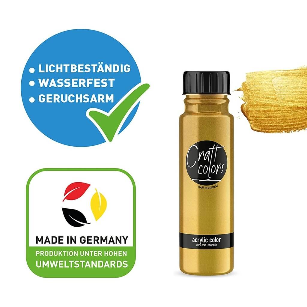 Farba akrylowa Noble GOLD 250ml | Wyprodukowano w Niemczech -  Craft Colors
