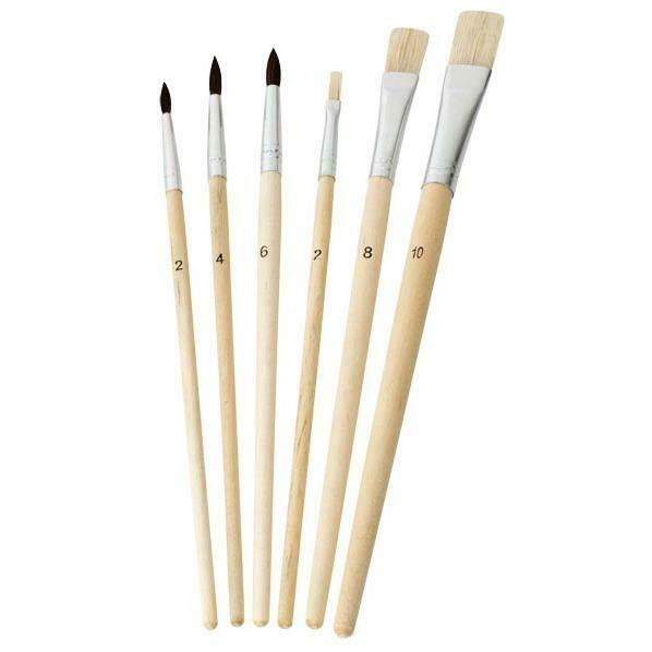 Zestaw pędzli szkolnych do malowania 6 szt. |3x Szkolne Pędzle Malarskie | 3x Stroke Puller - Craft Colors