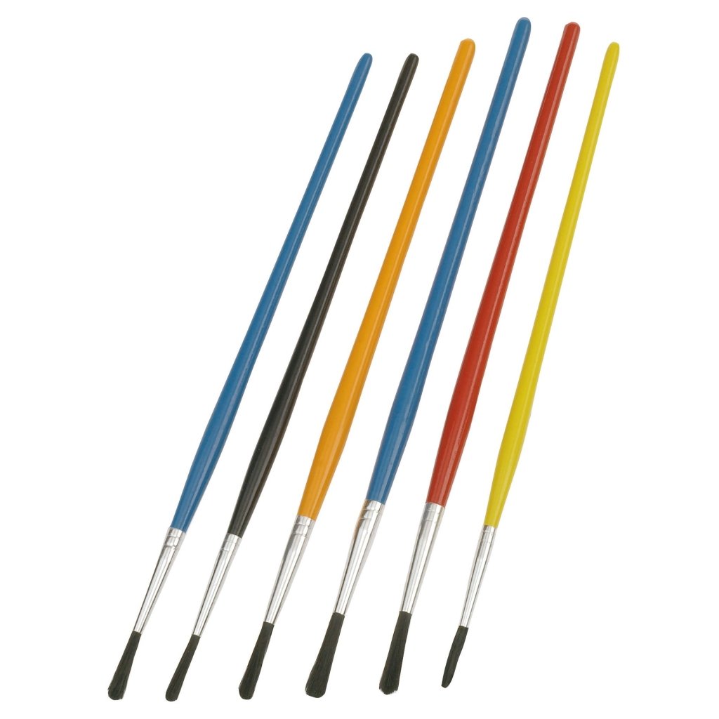 Zestaw pędzli szkolnych do malowania 6 szt. - Craft Colors
