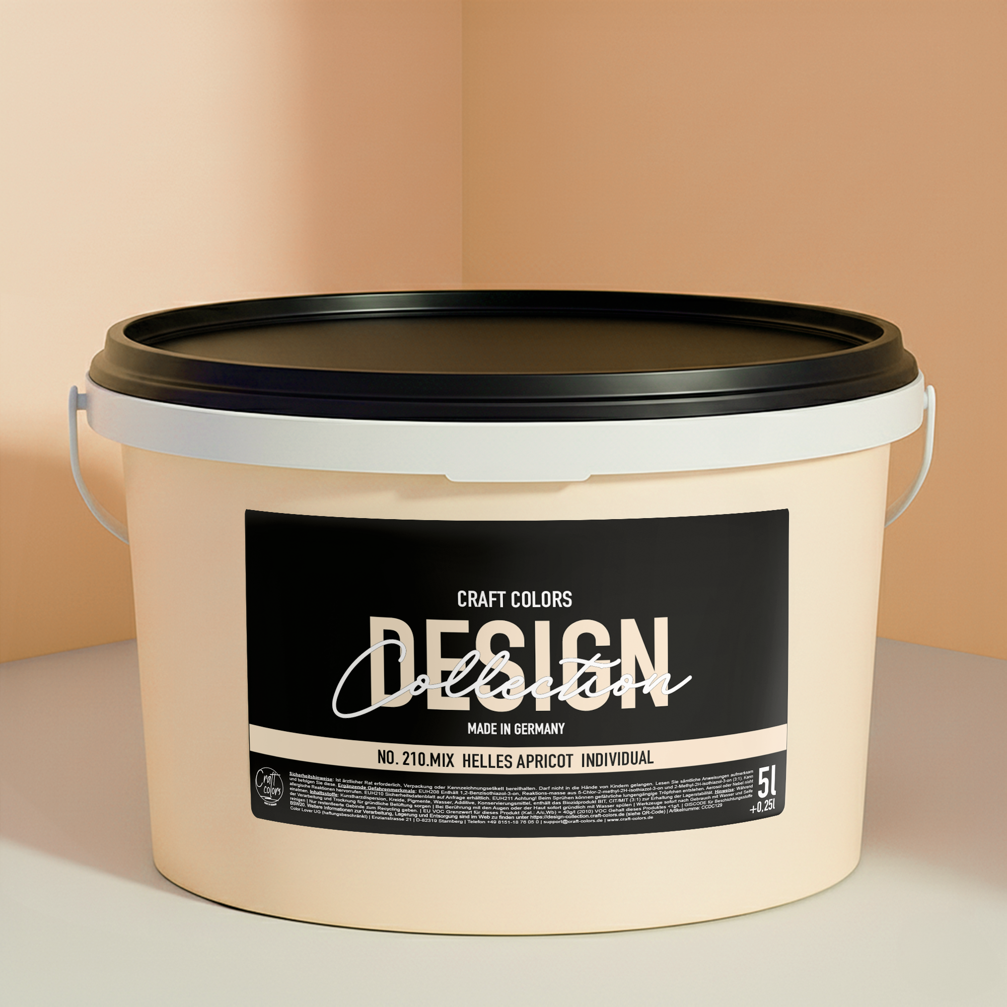 Wandfarbe helles Apricot No. 210.mix Individual ( 5,25 L) edelmatt