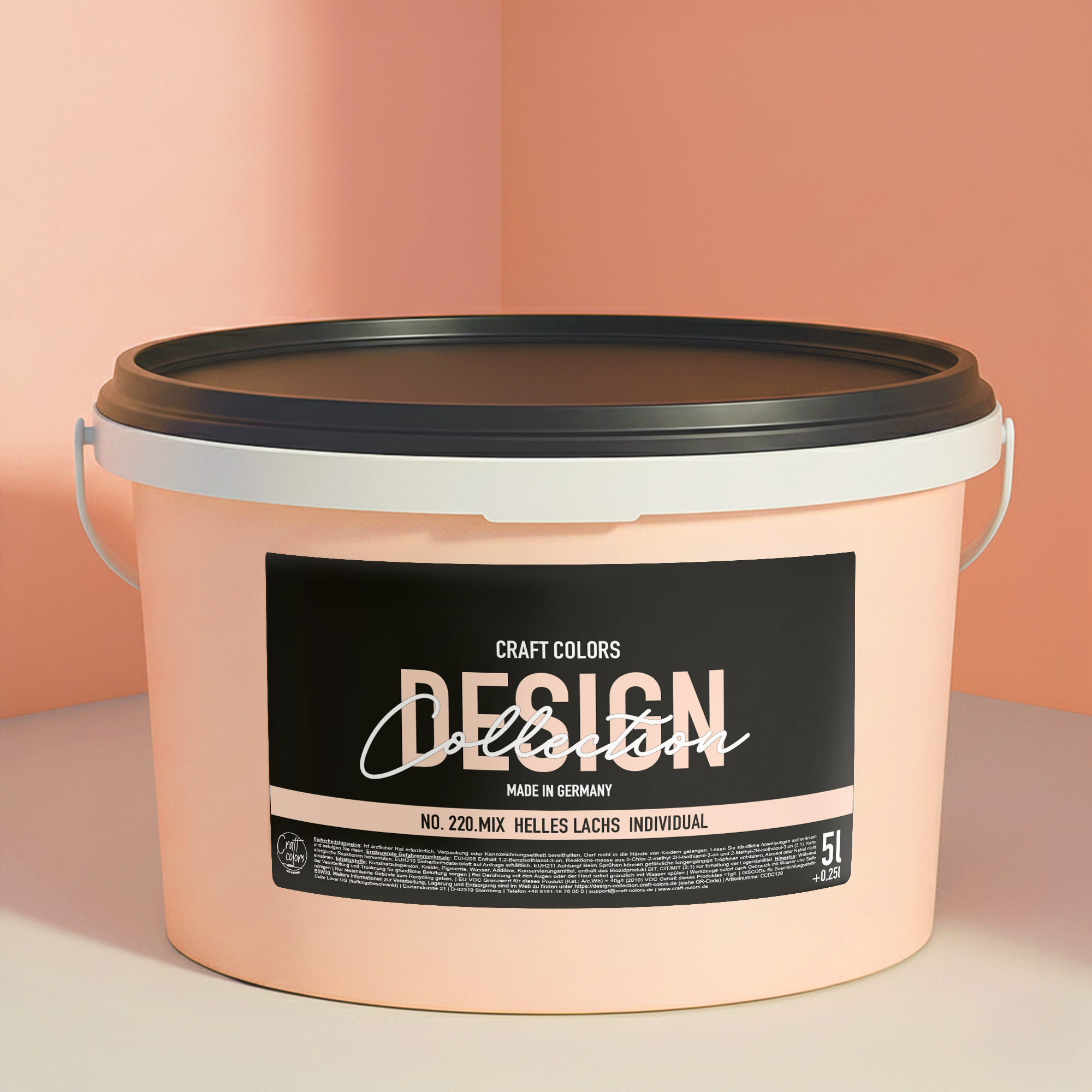 Wandfarbe helles Lachs No. 220.mix Individual ( 5,25 L) edelmatt