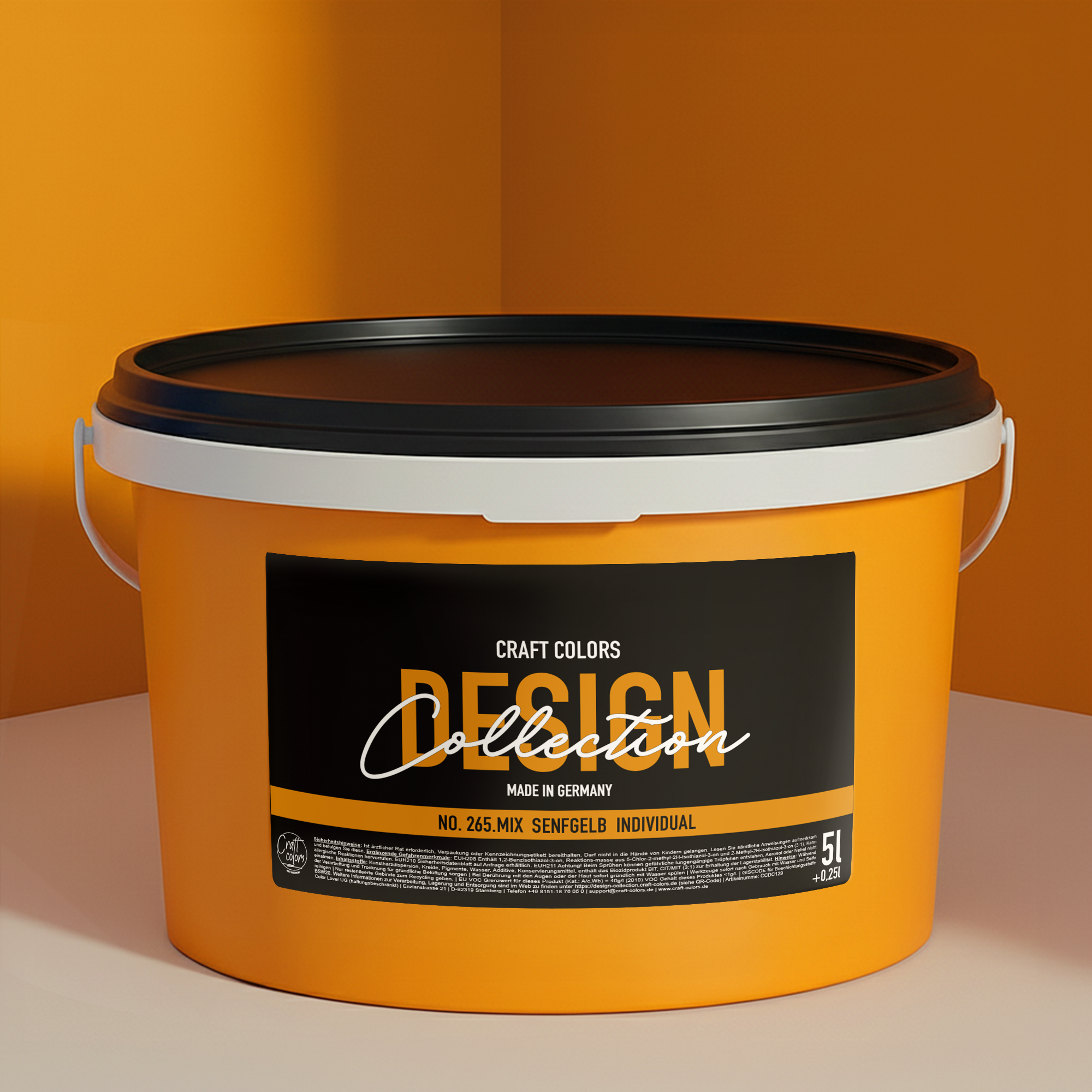 Wandfarbe Senfgelb No. 265.mix Individual ( 5,25 L) edelmatt