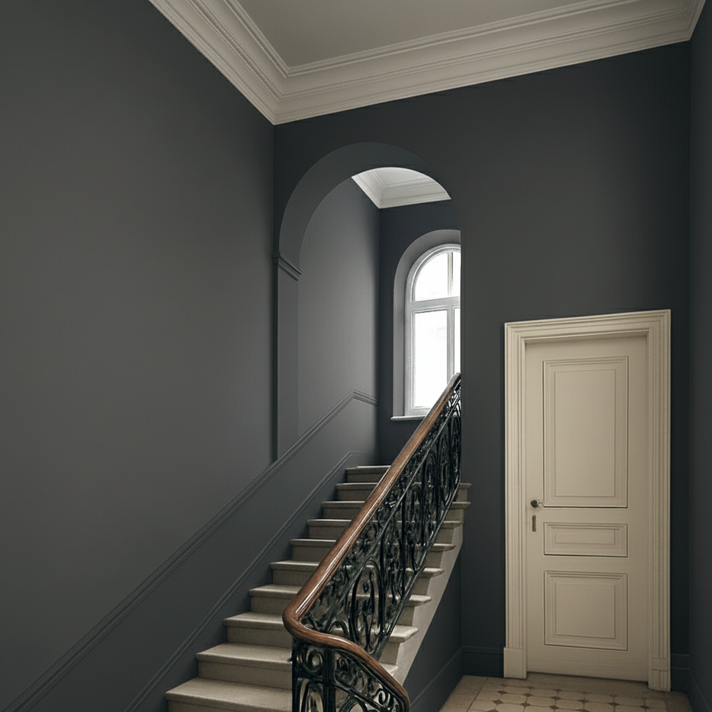 Farba ścienna matowa (5L) ciemnoszara / łupek nr 791, klasa ścierania na mokro 1, kolekcja Strong+